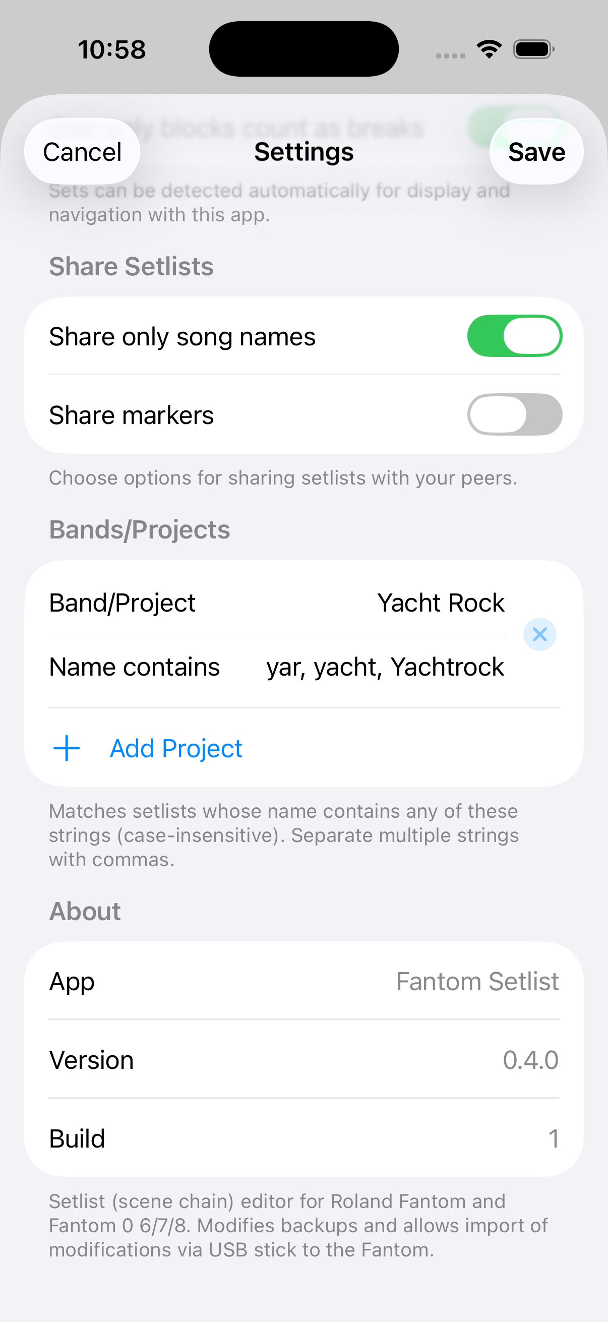 Share defaults