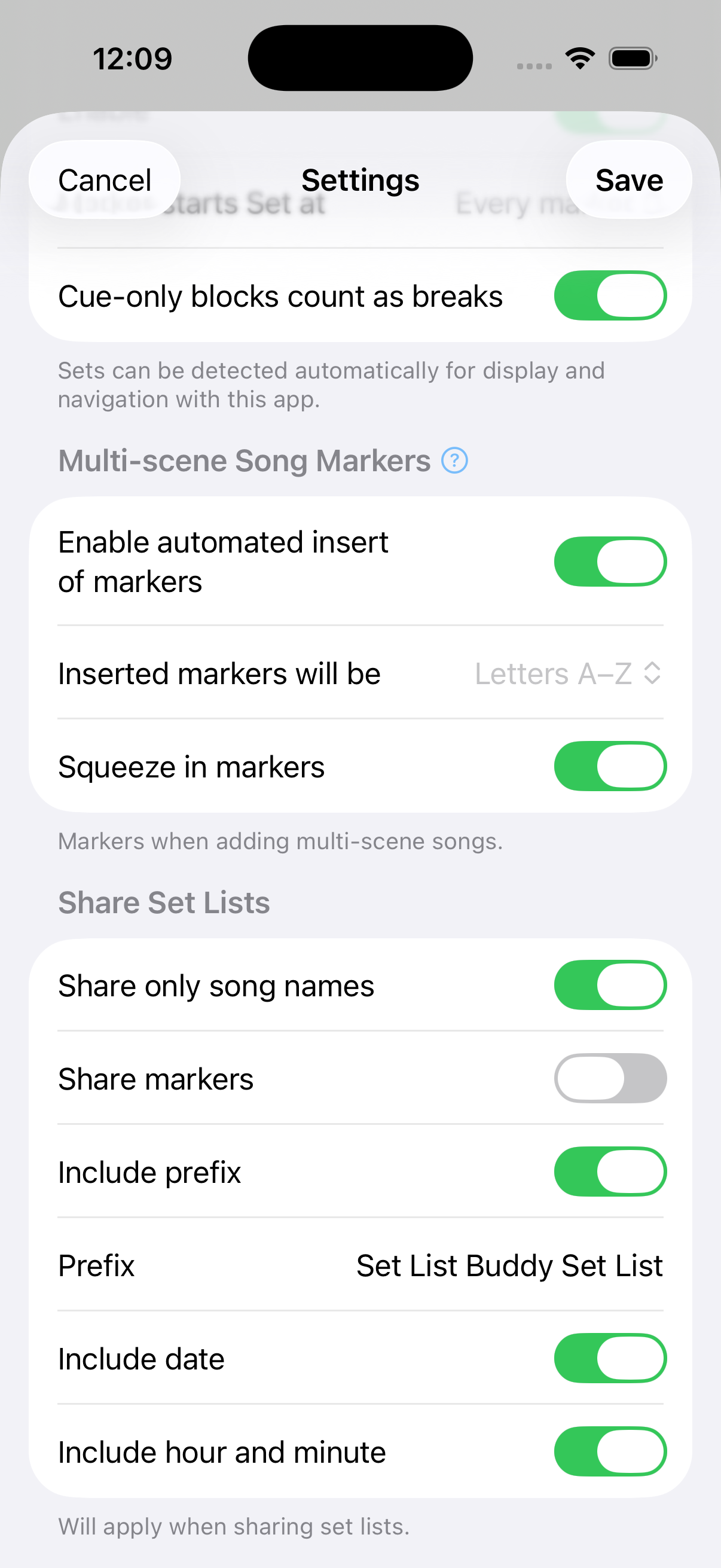 Multi-scene Song Markers
