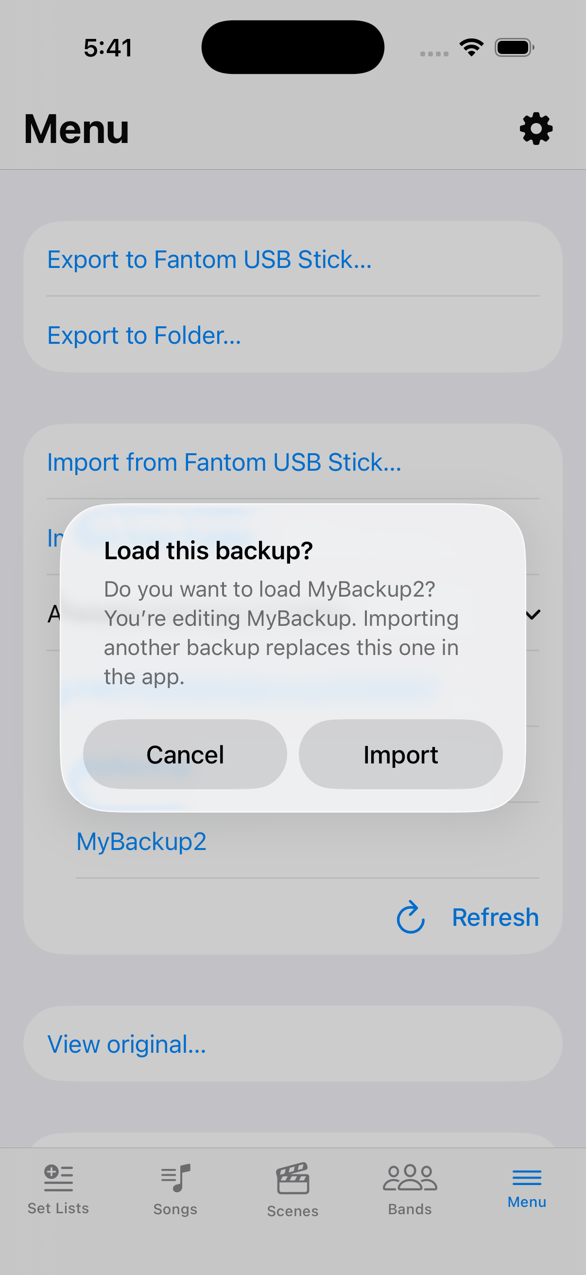 Load this backup confirm