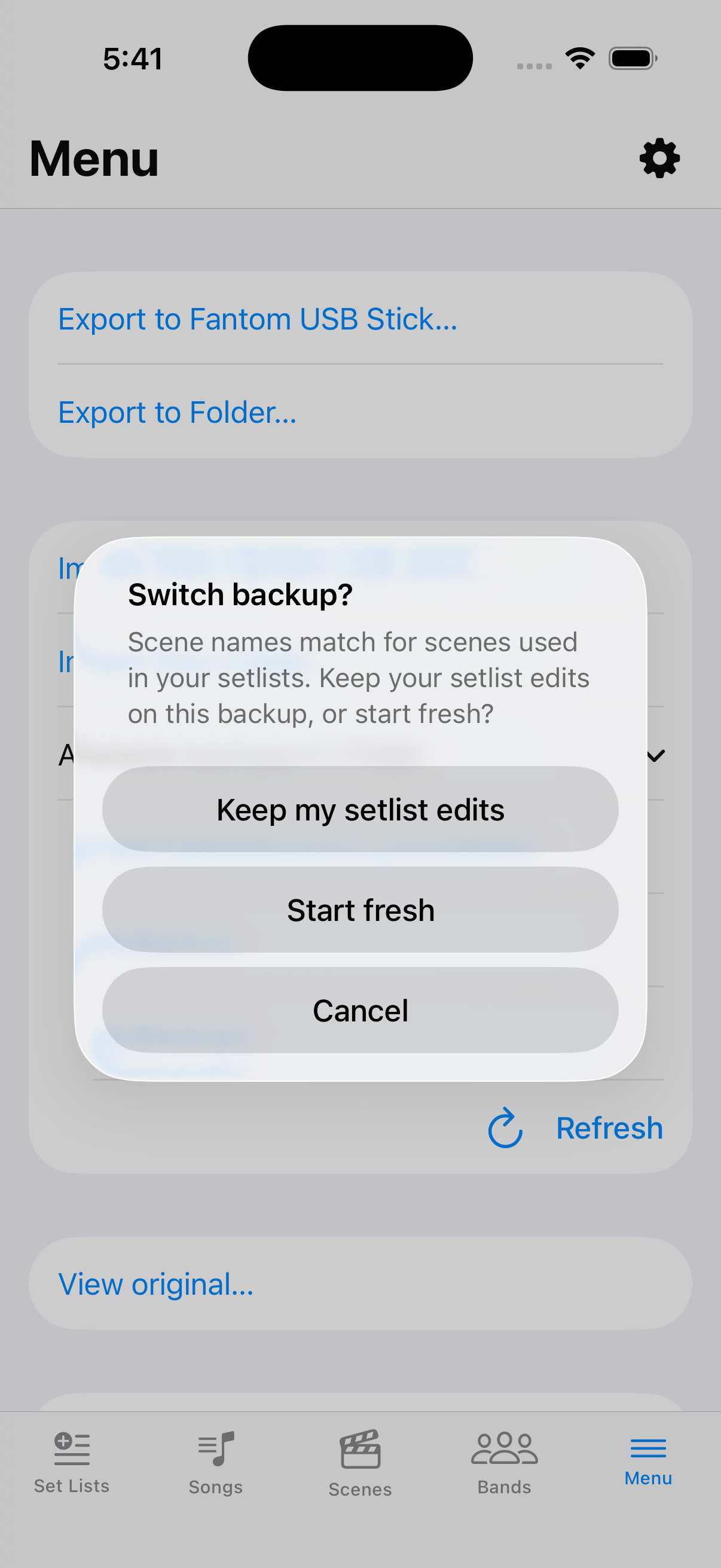 Switch backup confirm