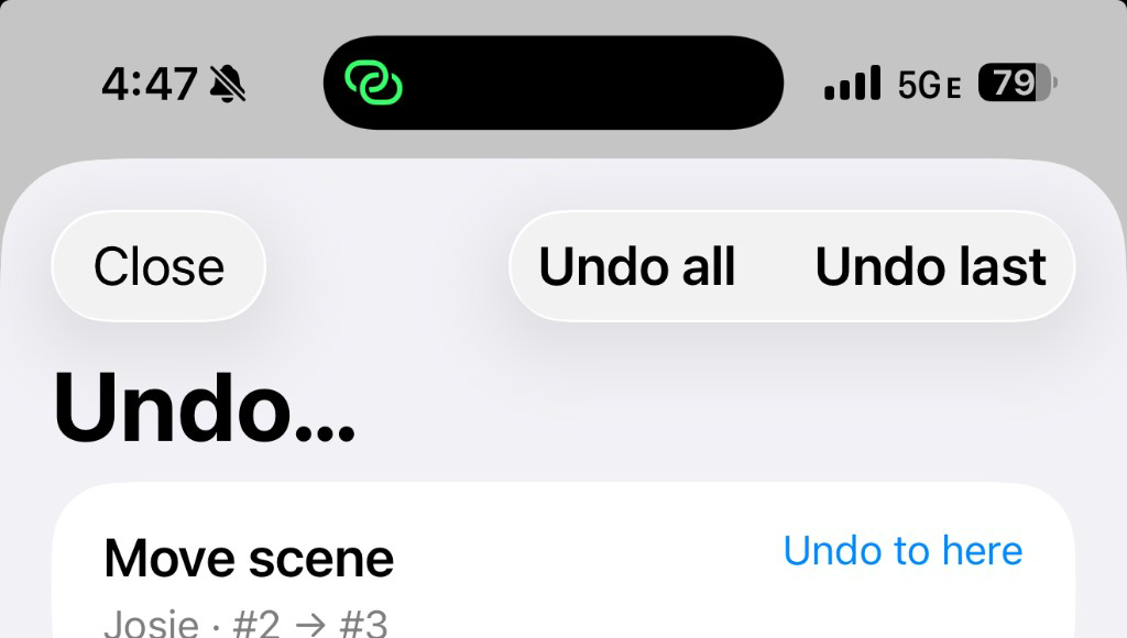 Undo… after moving a song