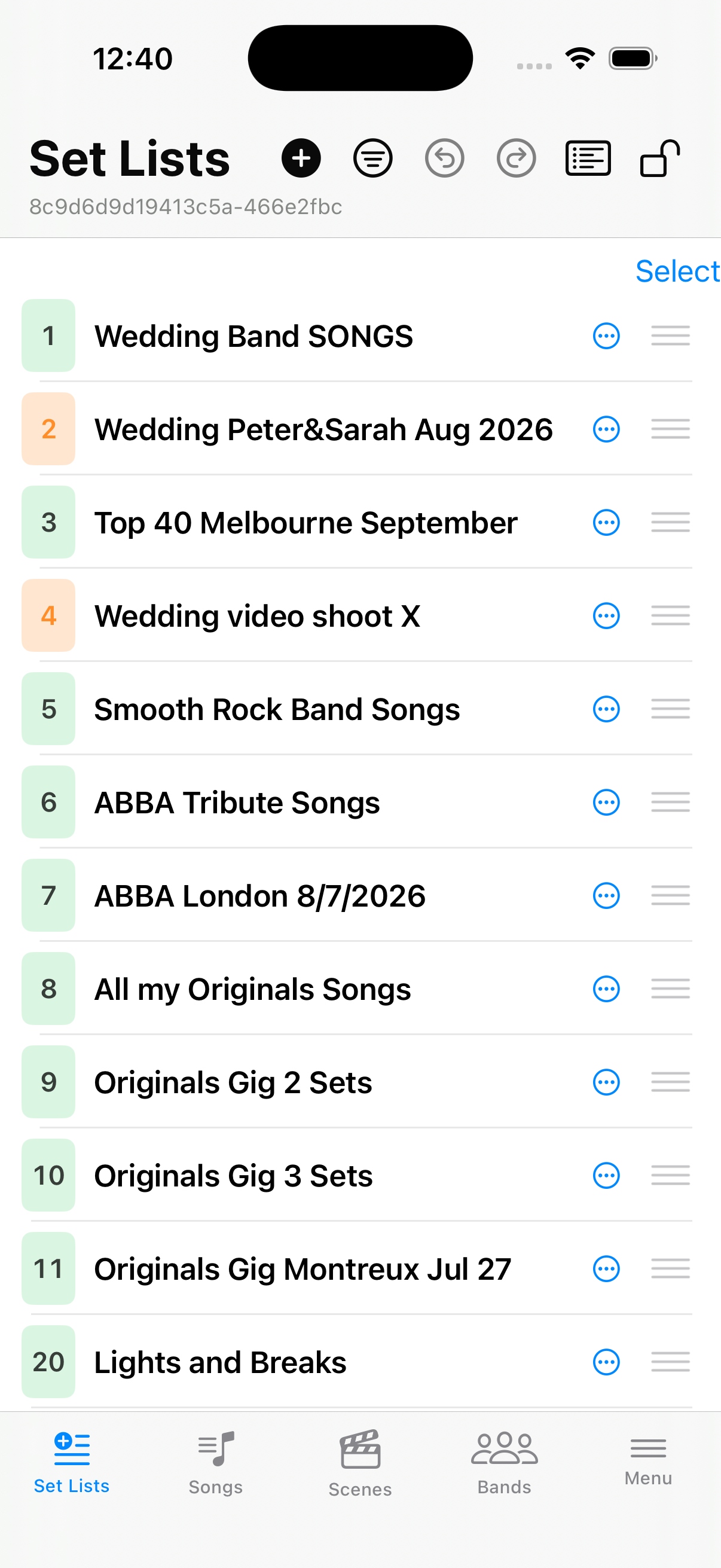 Set Lists