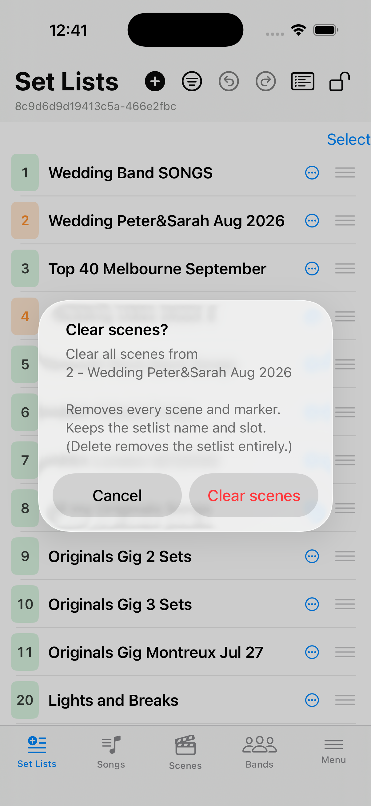 Clear scenes