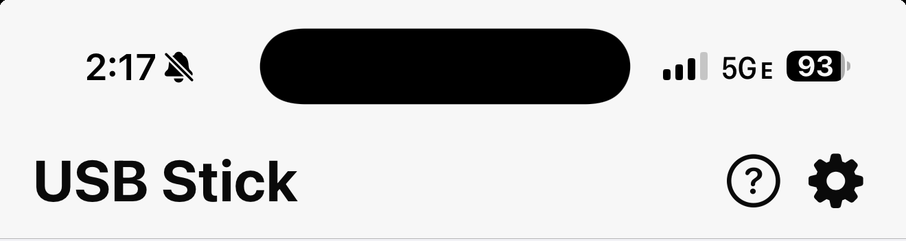 Title row Help + Settings