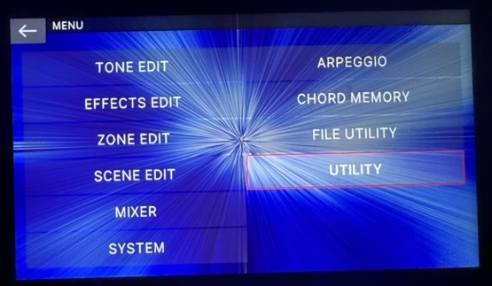 Fantom MENU UTILITY