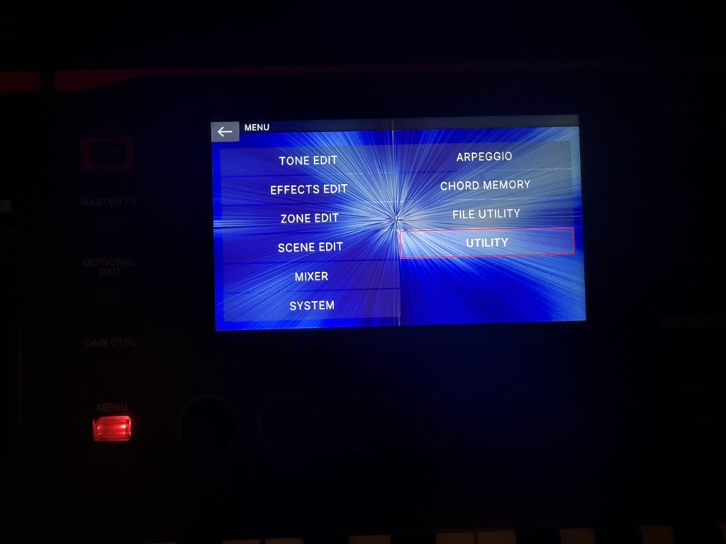 Fantom MENU UTILITY